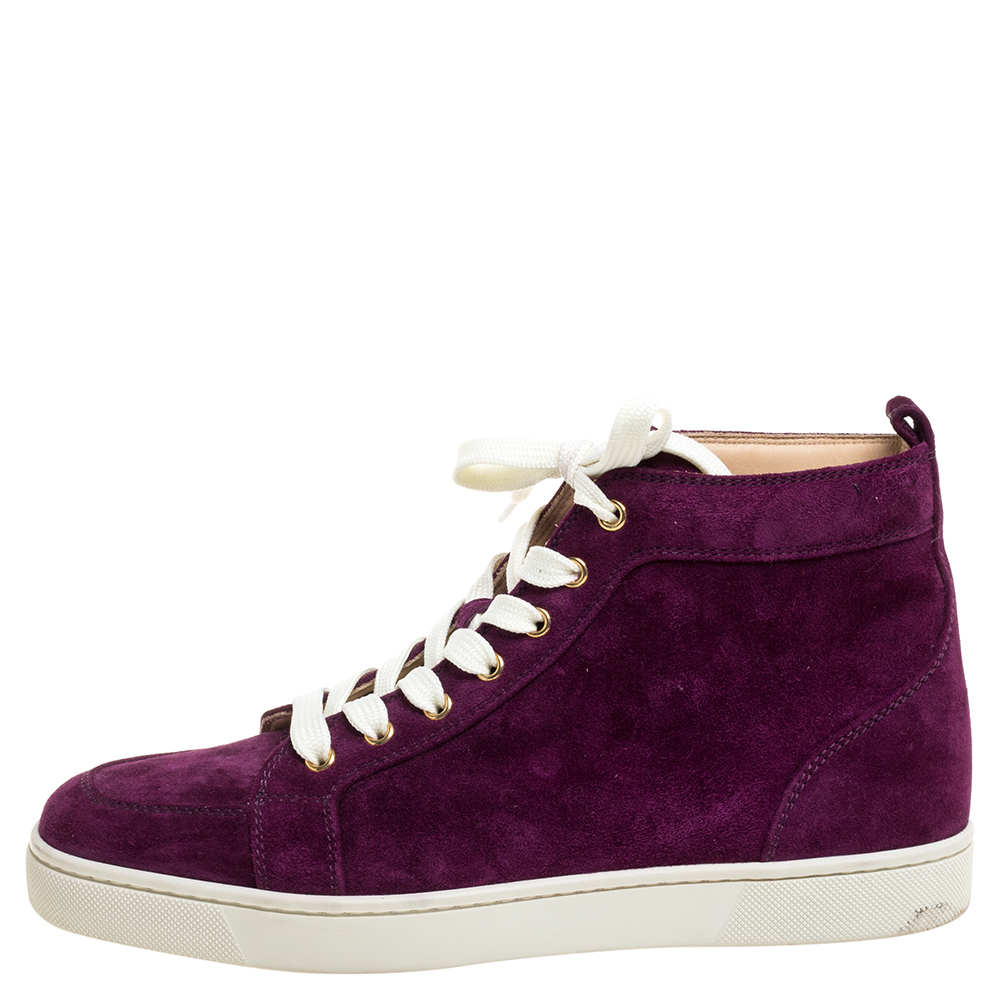 

Christian Louboutin Purple Suede High Top Sneakers Size