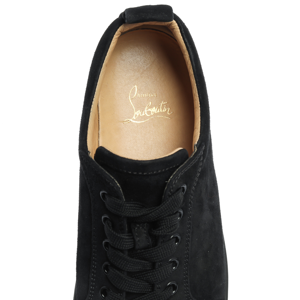 Louis junior spike low trainers Christian Louboutin Black size 40.5 EU in  Suede - 31154792