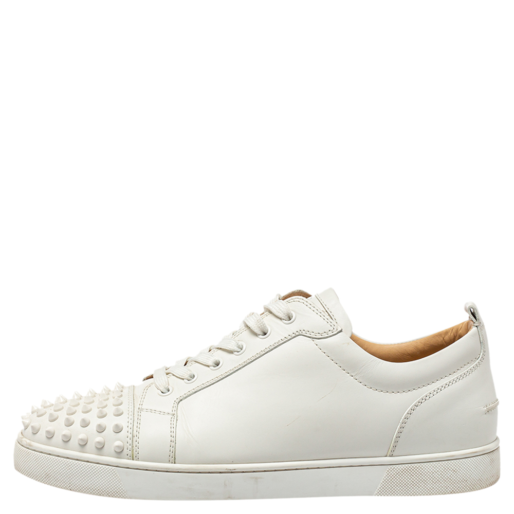 

Christian Louboutin White Leather Spikes Sneakers Size