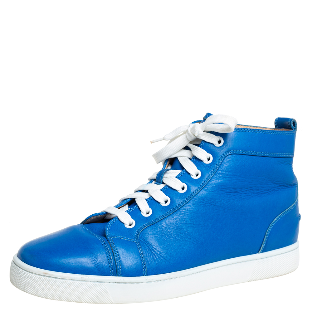 Fremragende Knop Svane Pre-owned Christian Louboutin Blue Leather Louis Flat High Top Sneakers  Size 42 | ModeSens