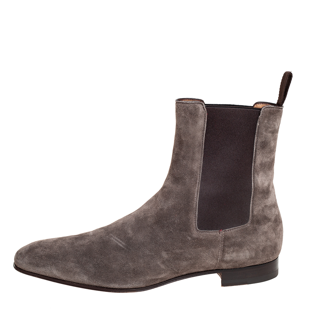 

Christian Louboutin Grey Suede Samson Chelsea Boot Size