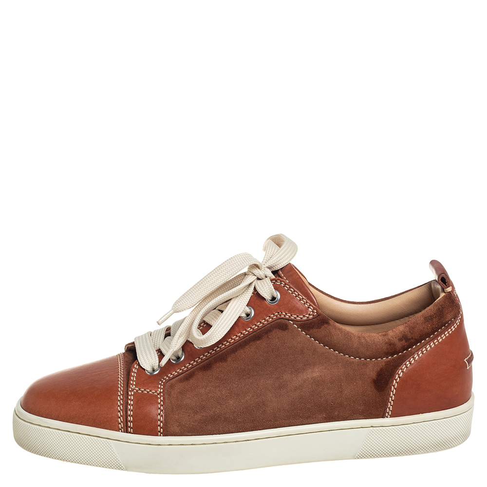 

Christian Louboutin Brown Suede and Leather Lace Up Sneakers Size