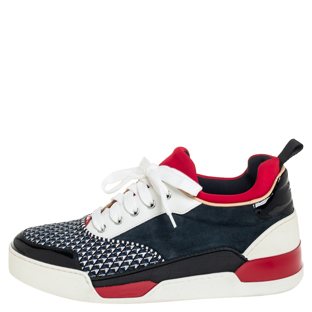 

Christian Louboutin Multicolor Leather And Fabric Aurelian Low Top Sneakers