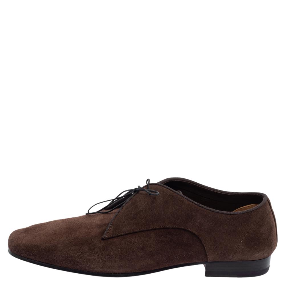 

Christian Louboutin Brown Suede Carderby Lace Up Loafers Size