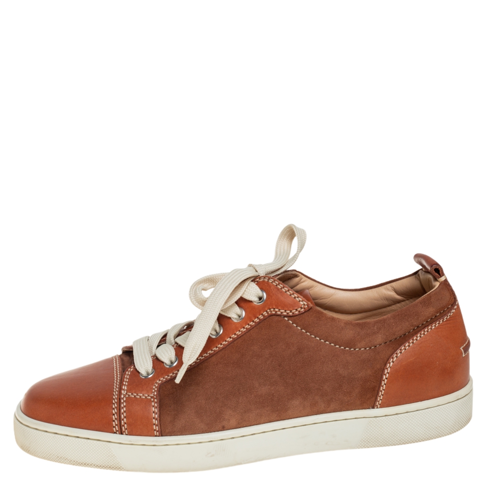 

Christian Louboutin Brown Suede and Leather Lace Up Sneakers Size