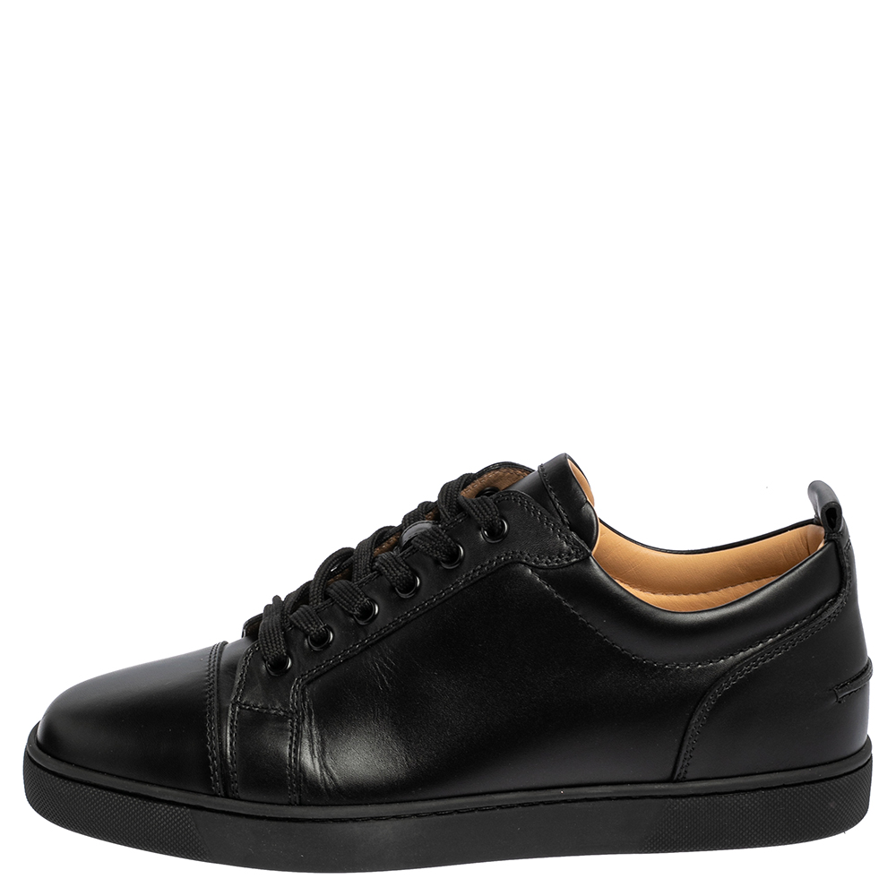 

Christian Louboutin Black Leather Viera Low Top Sneakers Size