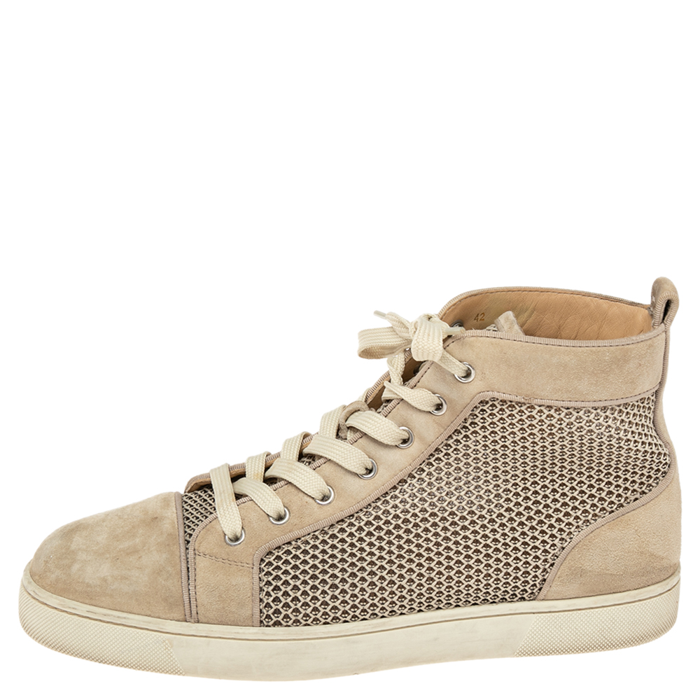 

Christian Louboutin Grey Suede Rantus High Top Sneakers Size