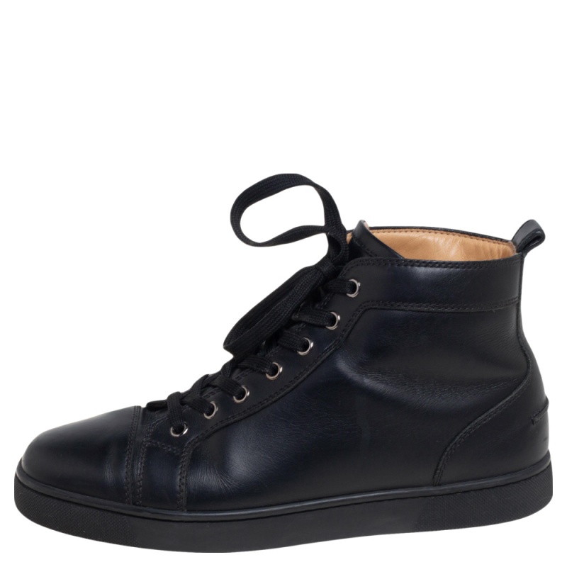 

Christian Louboutin Black Leather High Top Sneakers Size