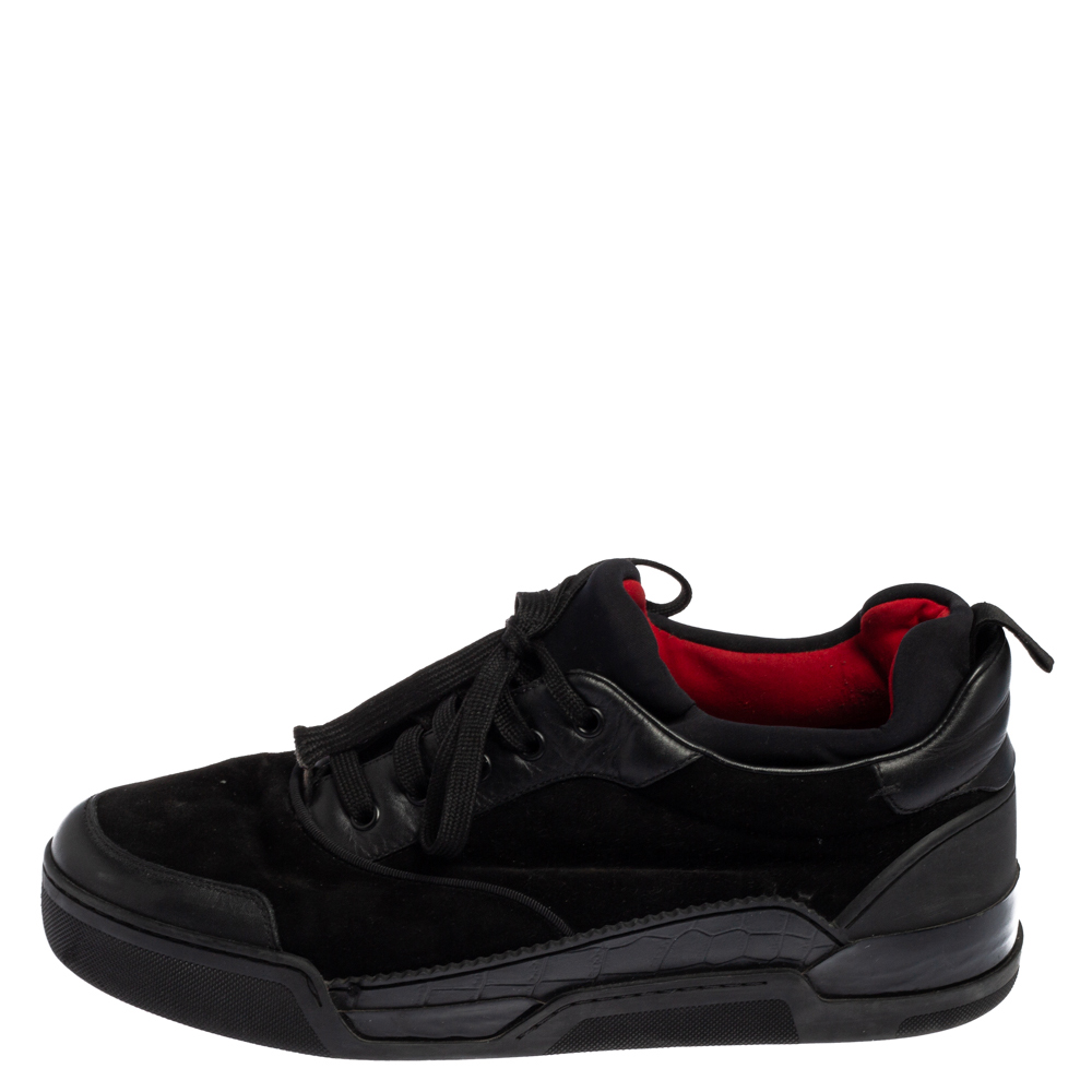 

Christian Louboutin Black Leather, Suede and Fabric Aurelien Sneakers Size