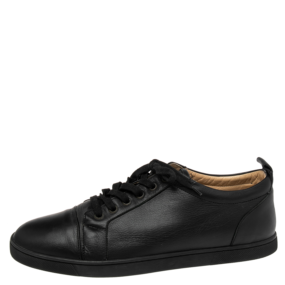 

Christian Louboutin Black Leather Viera Low Top Sneakers Size