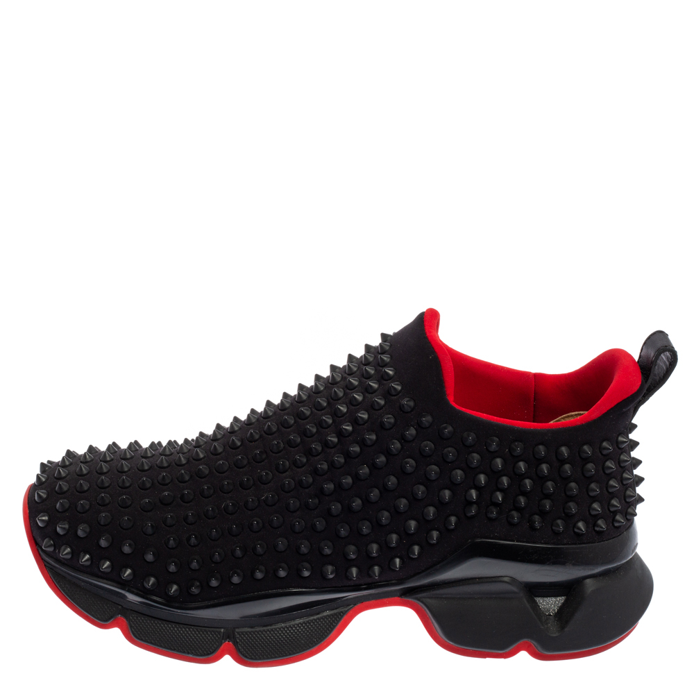 

Christian Louboutin Black Neoprene Spike Sock Sneakers Size