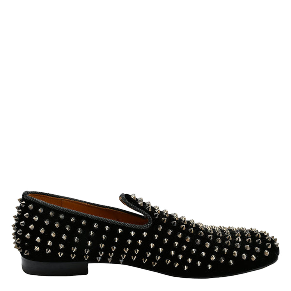 

Christian Louboutin Black Leather Rollerboy Spikes Loafers EU