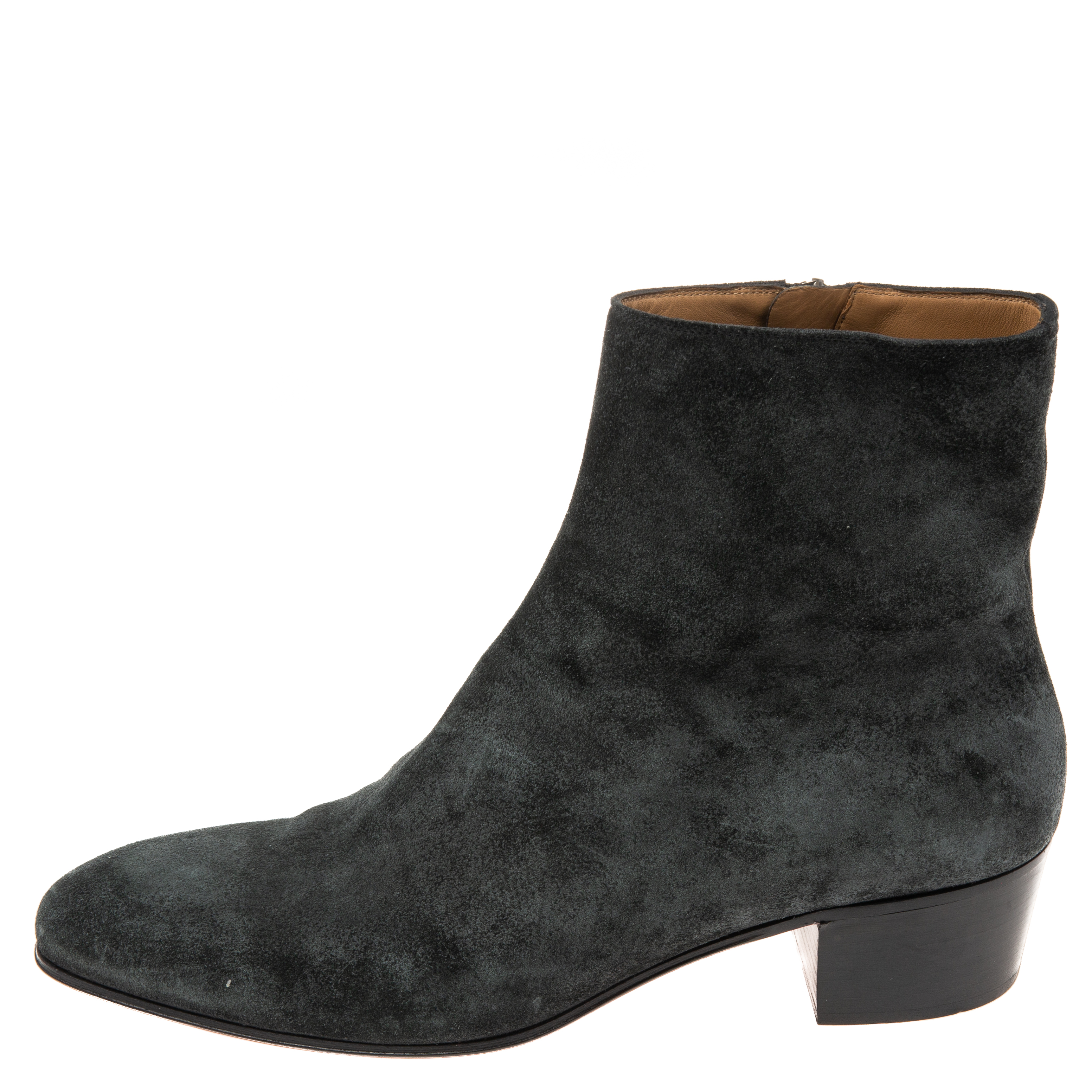 

Christian Louboutin Black Suede Block Heel Ankle Boots Size