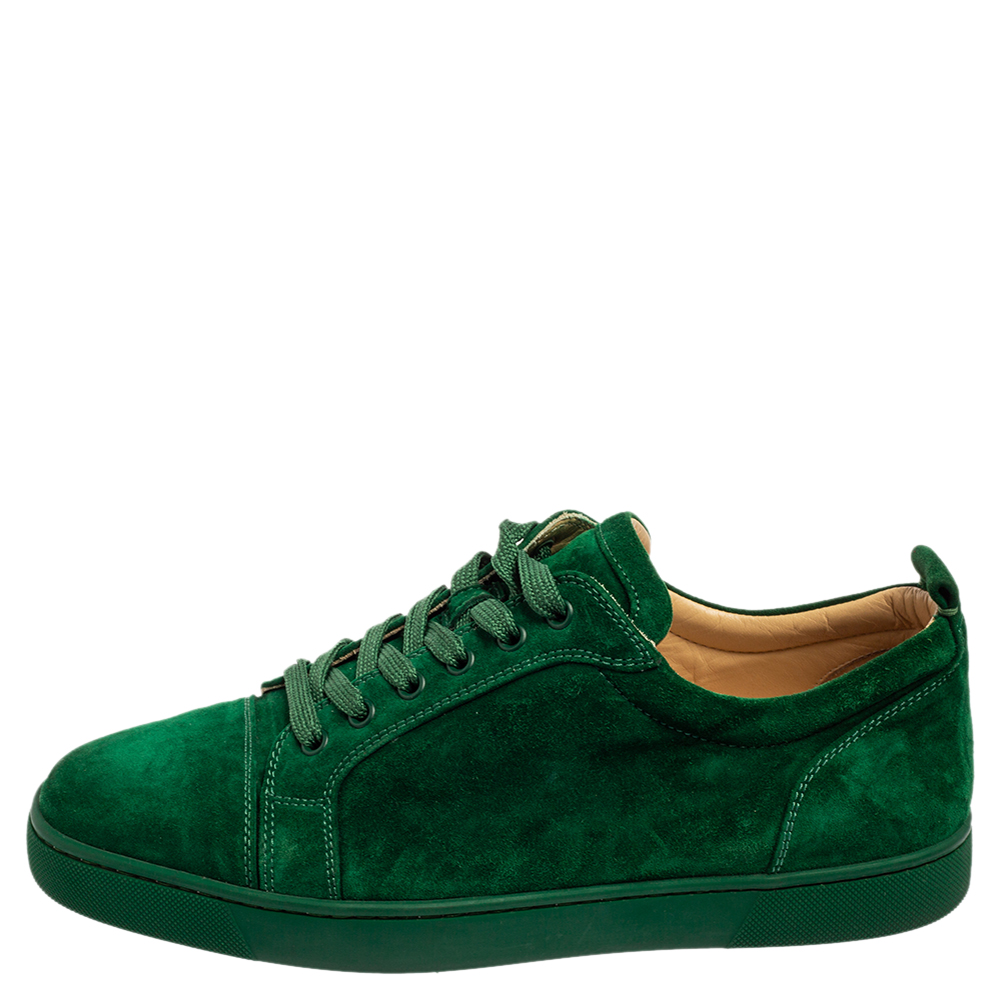 

Christian Louboutin Green Suede Louis Junior Orlato Low-Top Sneakers Size