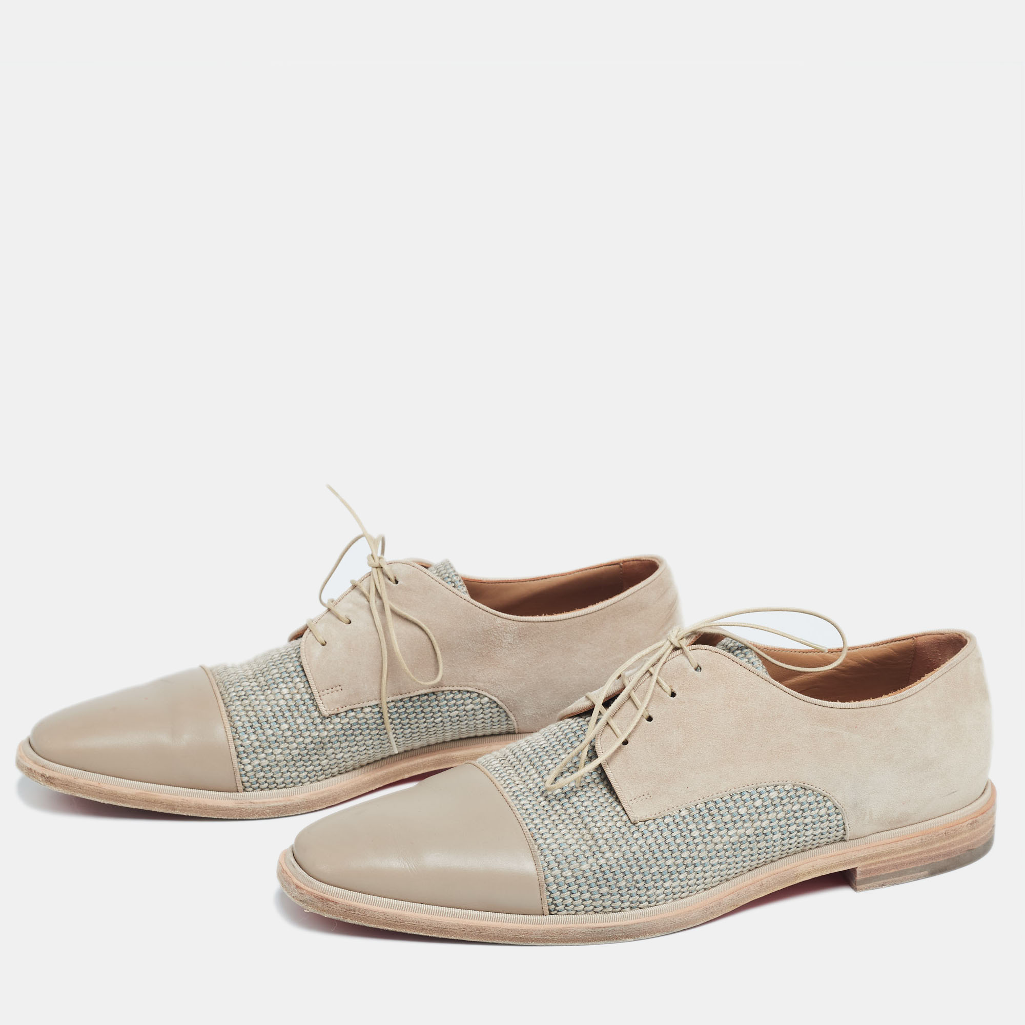 

Christian Louboutin Beige Suede, Woven Fabric and Leather Bruno Orlato Derby Size