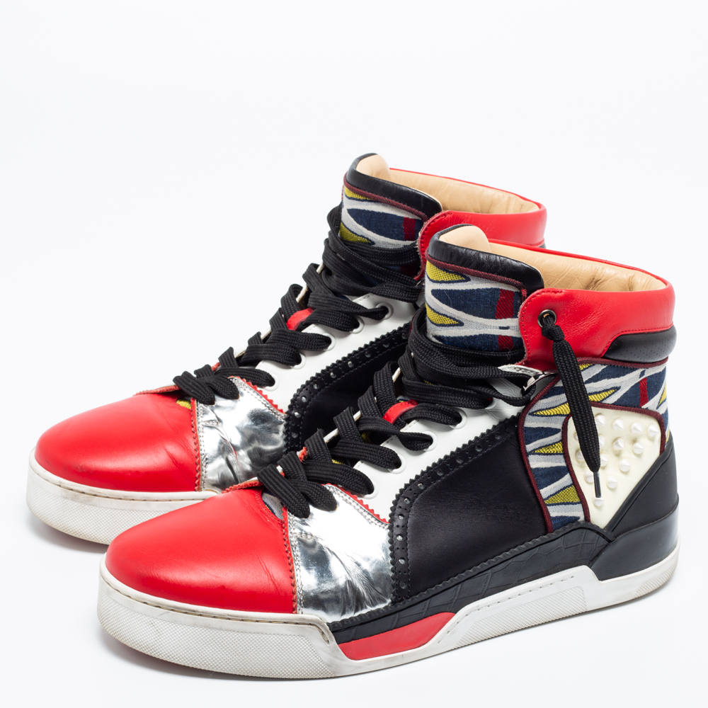 

Christian Louboutin Multicolor Leather Loubikick High-Top Trainers Sneakers Size