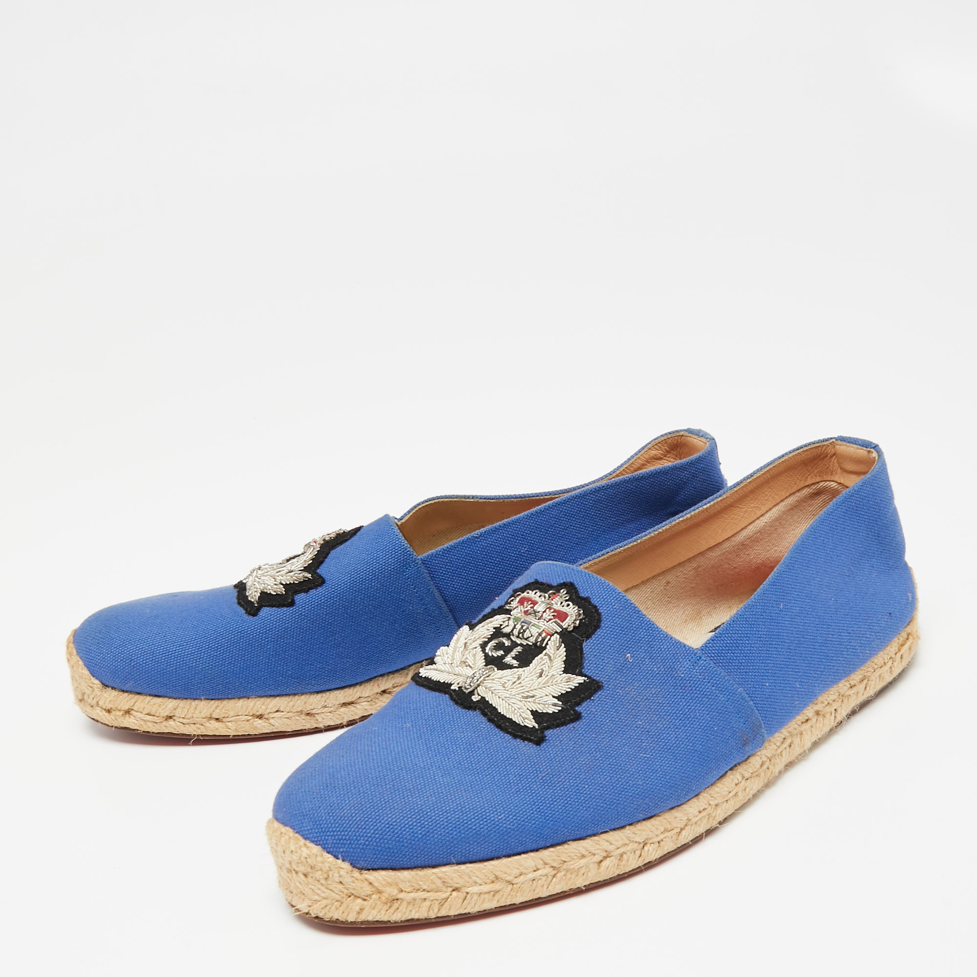 

Christian Louboutin Blue Canvas Nanou Orlato Espadrille Flats Size Size