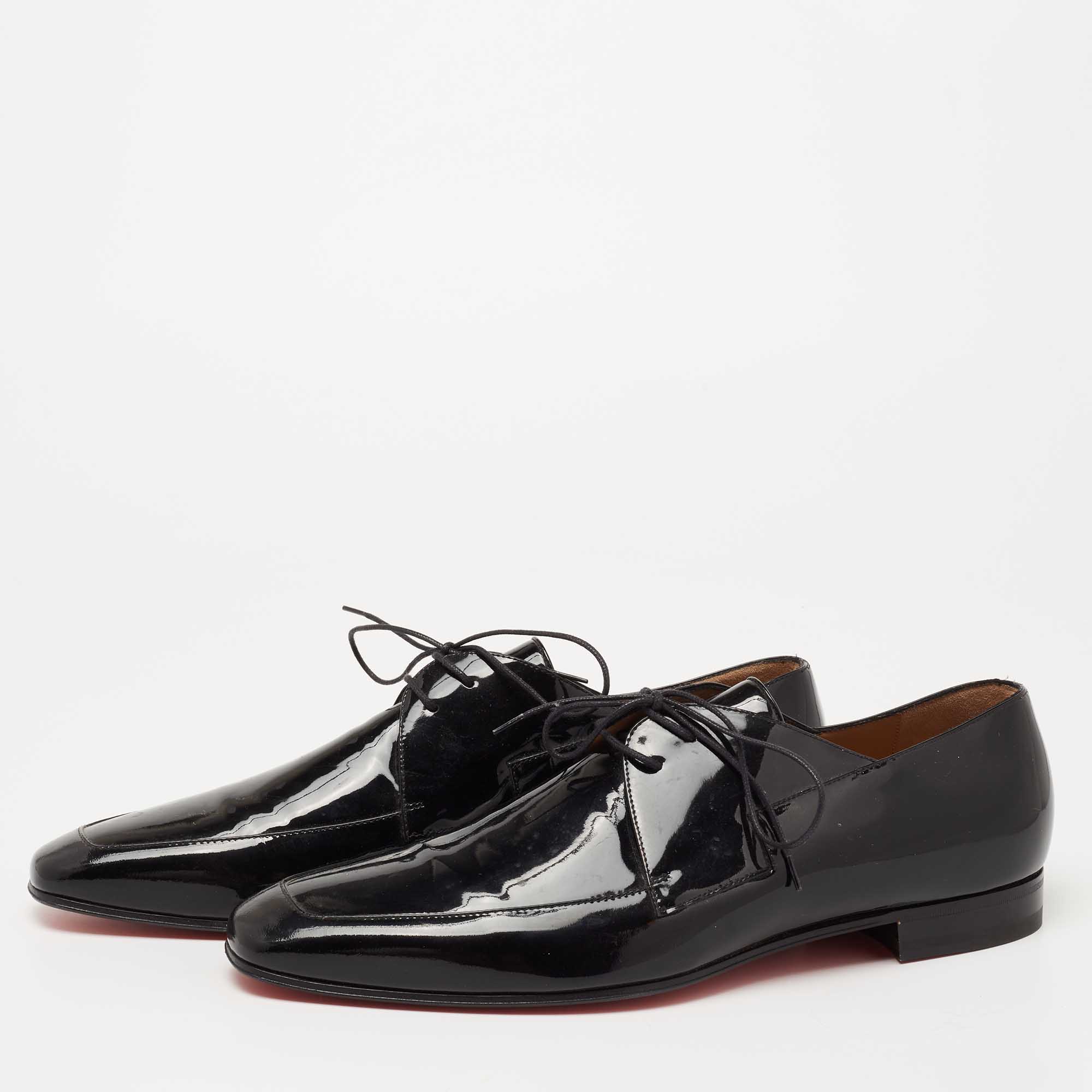 

Christian Louboutin Black Patent Leather Lace Derby Shoes Size