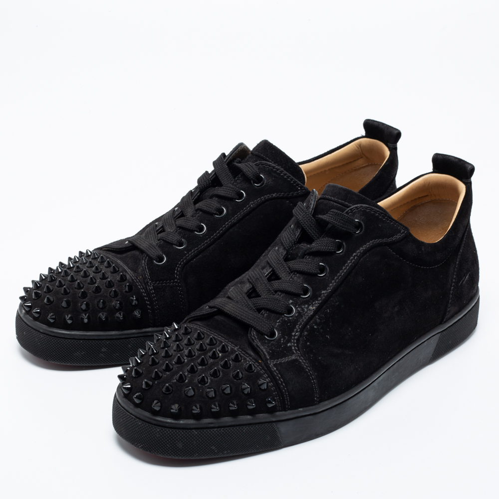 

Christian Louboutin Black Suede Louis Junior Spikes Low-Top Sneakers Size
