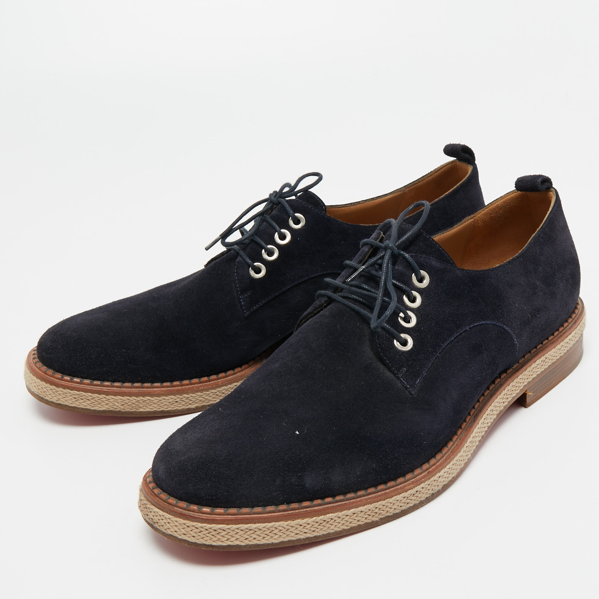 

Christian Louboutin Navy Blue Suede Lace Up Derby Size