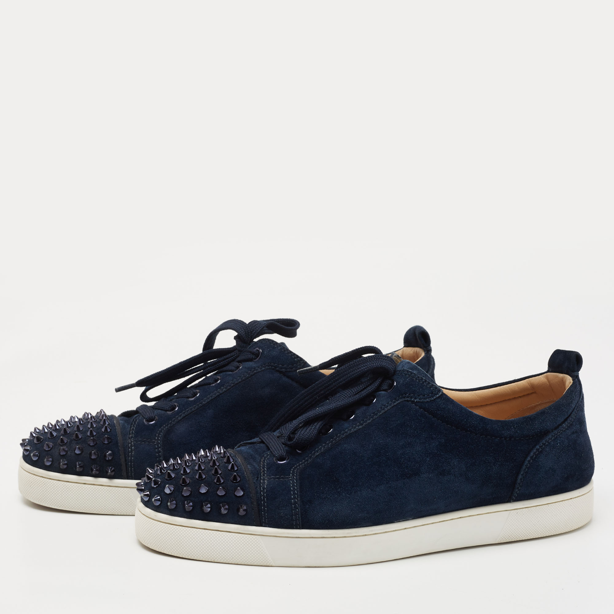 

Christian Louboutin Navy Blue Suede Louis Spike Low Top Sneakers Size