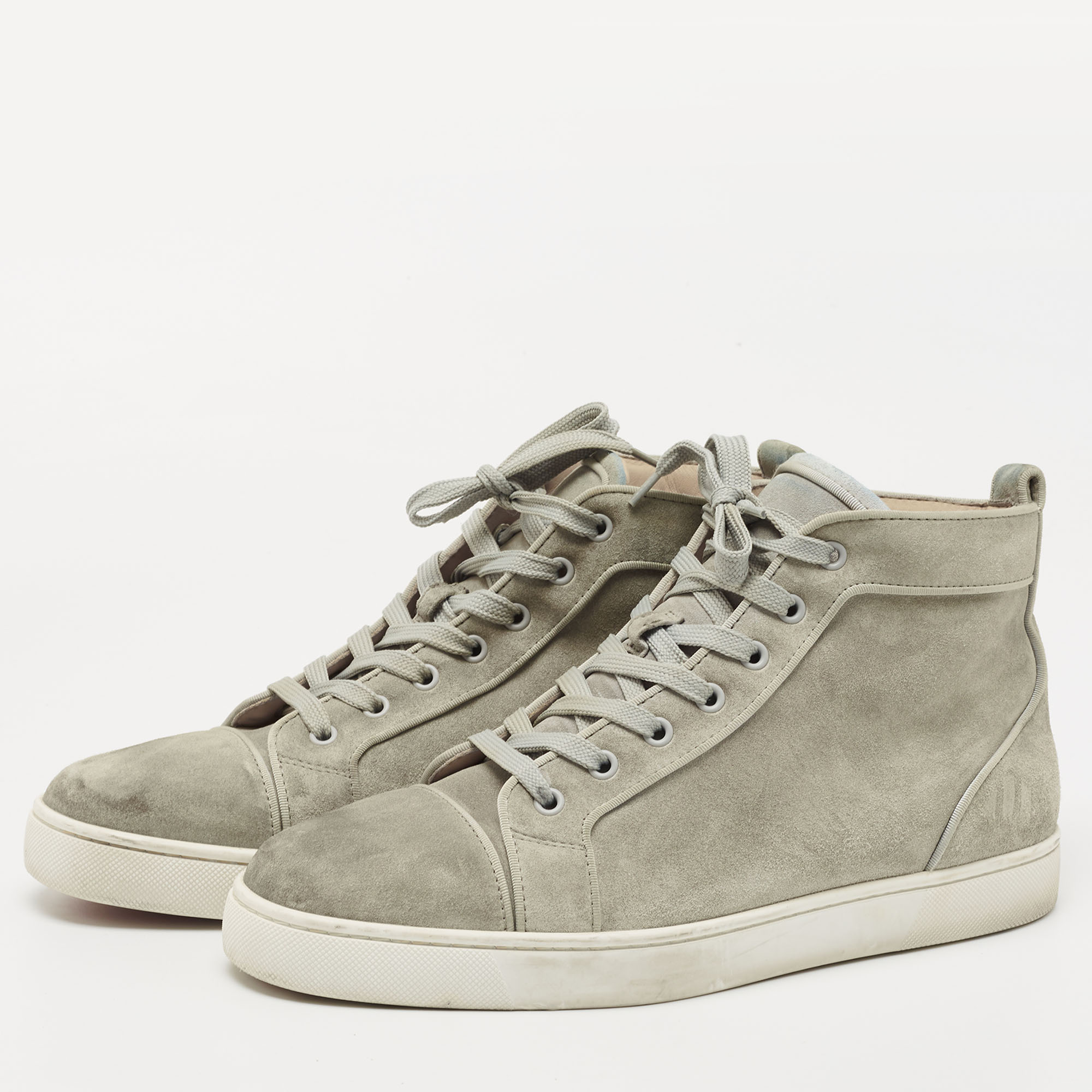 

Christian Louboutin Grey Suede Louis Orlato High Top Sneakers Size