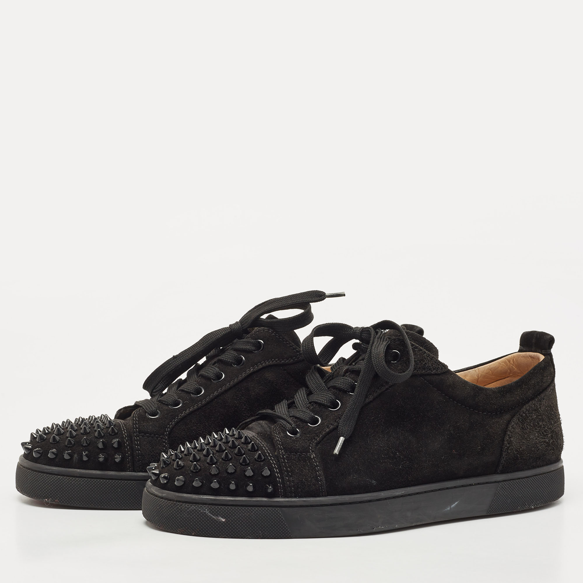 

Christian Louboutin Suede Junior Spike Low Top Sneakers Size, Black