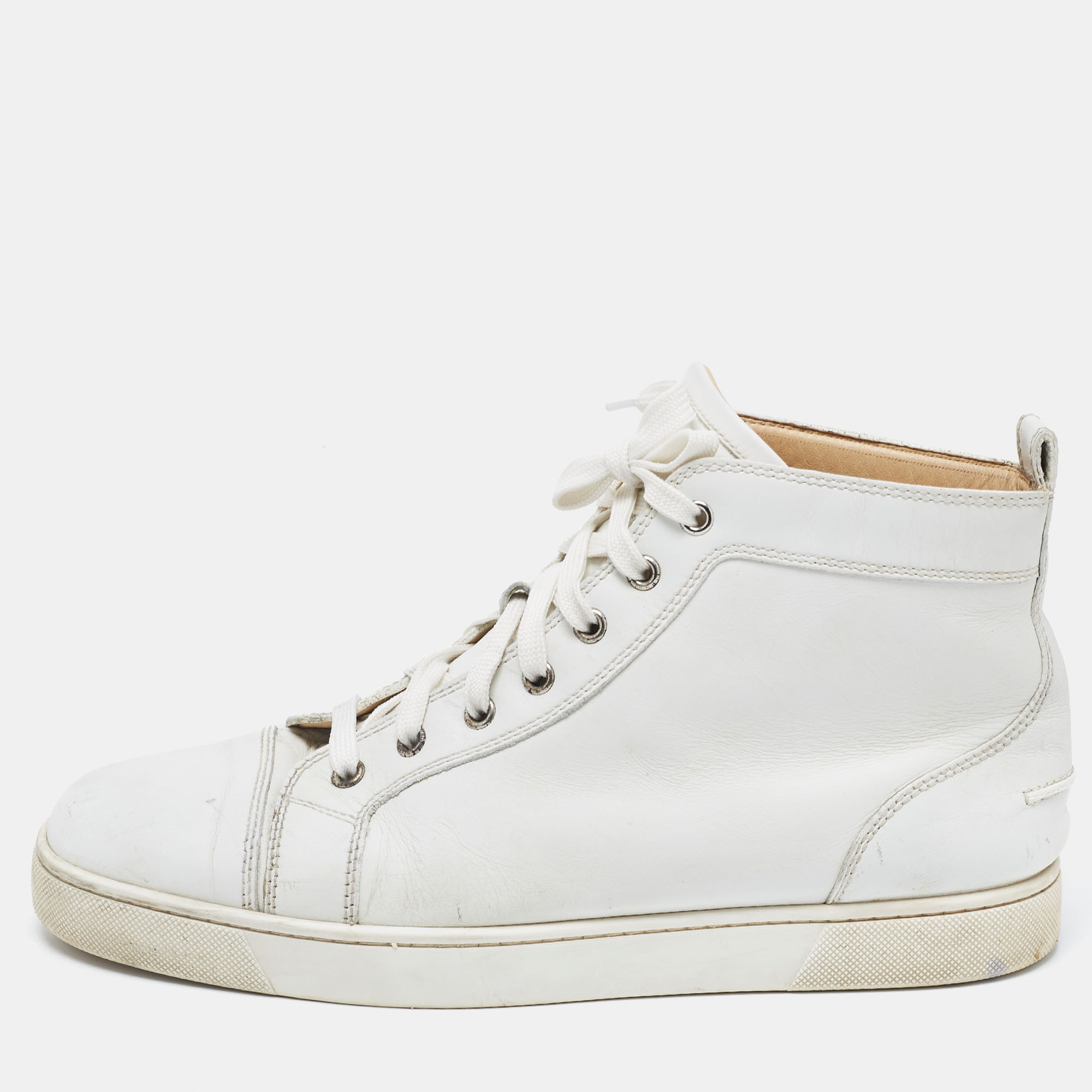 

Christian Louboutin White Leather Louis High Top Sneakers Size