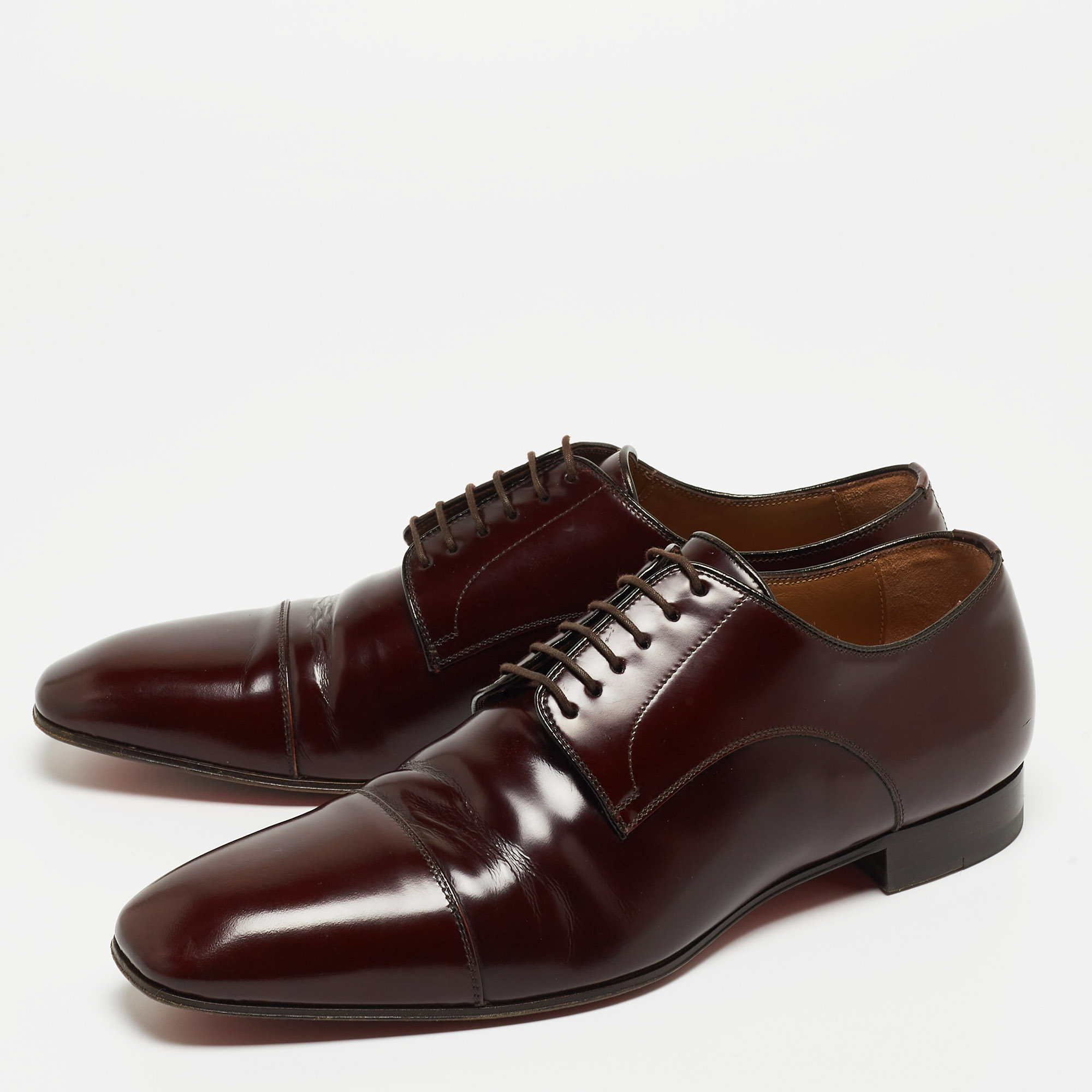 

Christian Louboutin Burgundy Leather Lace Up Derby Size