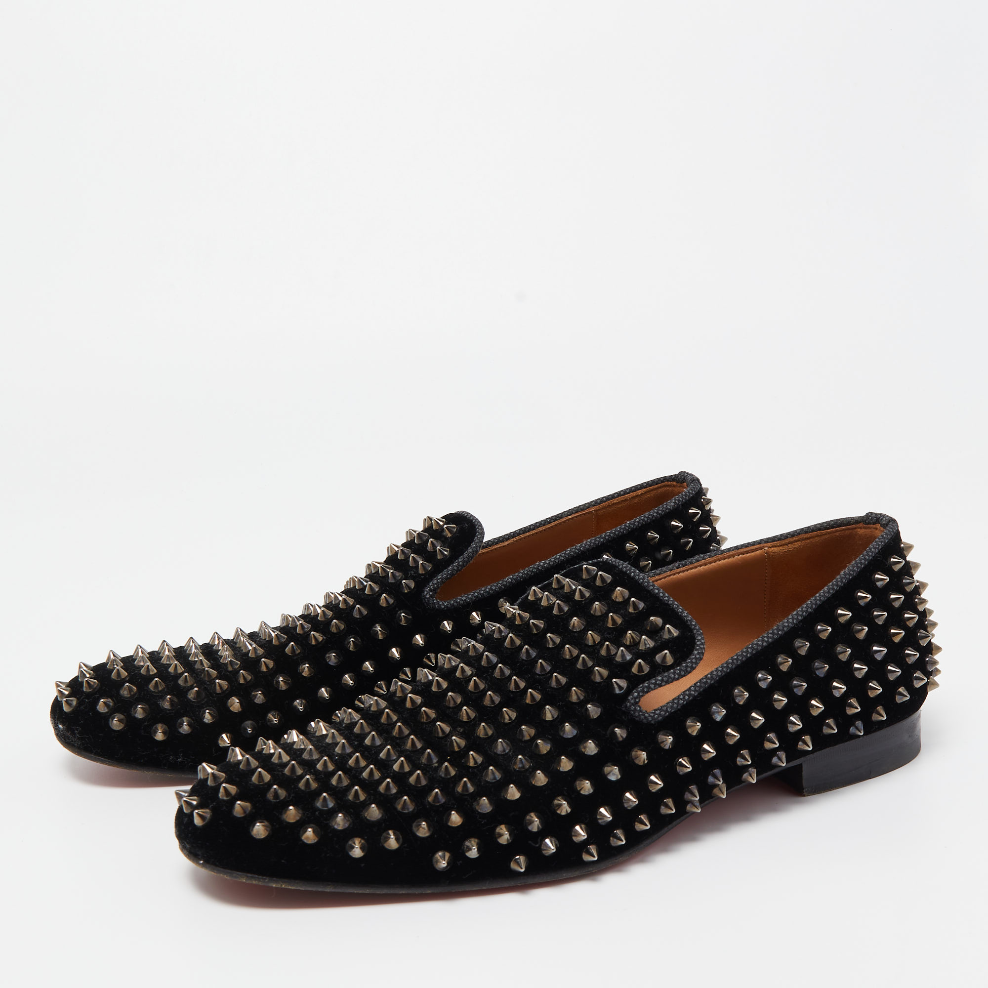 

Christian Louboutin Black Velvet Dandelion Spikes Loafers Size