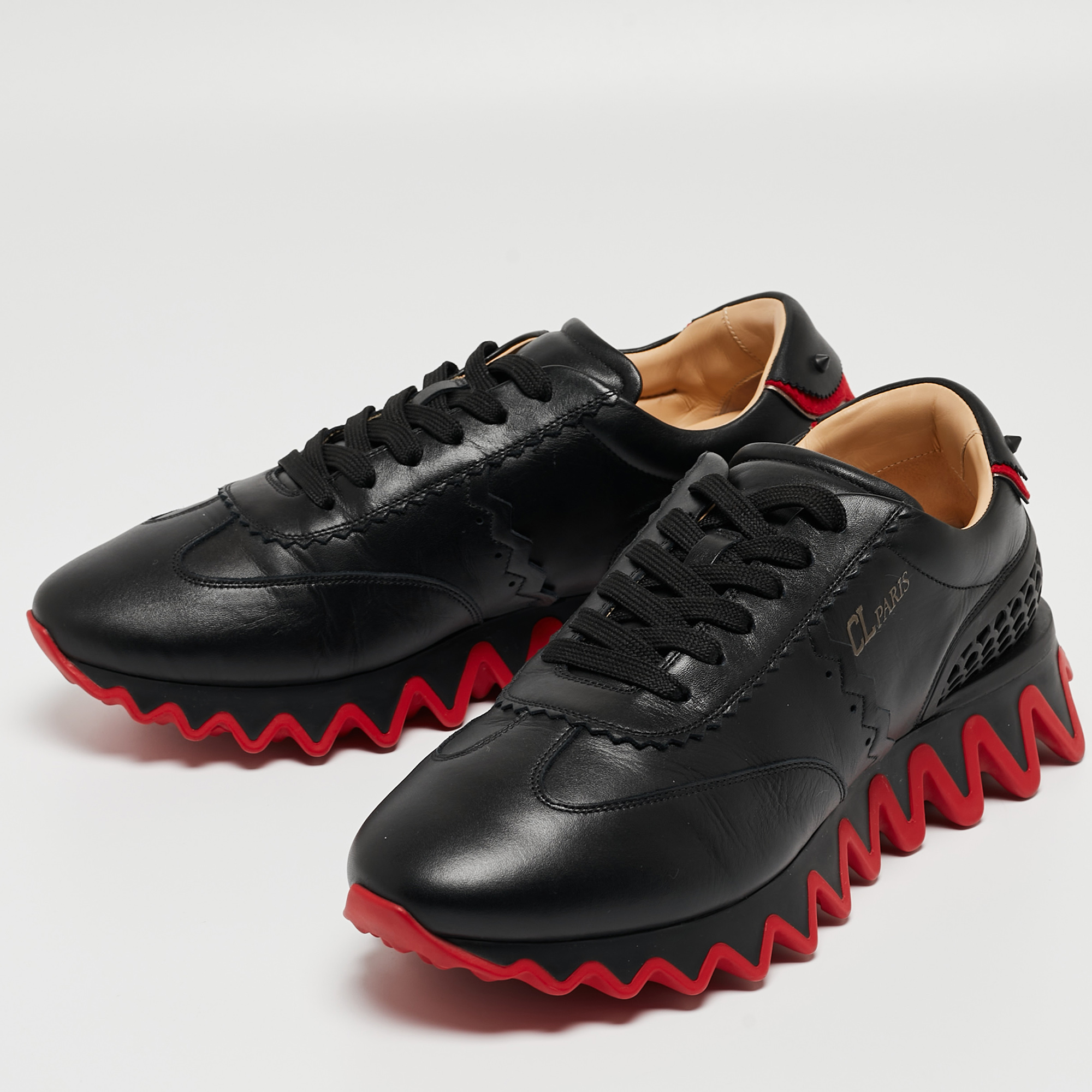 

Christian Louboutin Black Leather Loubishark Sneakers Size