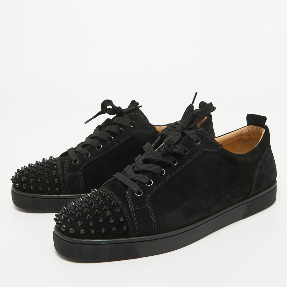 

Christian Louboutin Black Suede Louis Junior Spikes Low-Top Sneakers Size