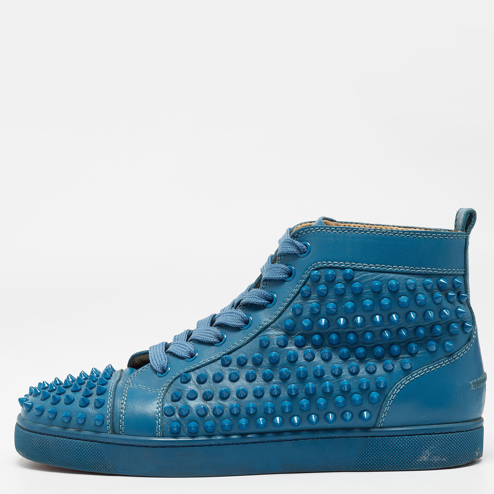

Christian Louboutin Blue Leather Louis Spikes Sneakers Size