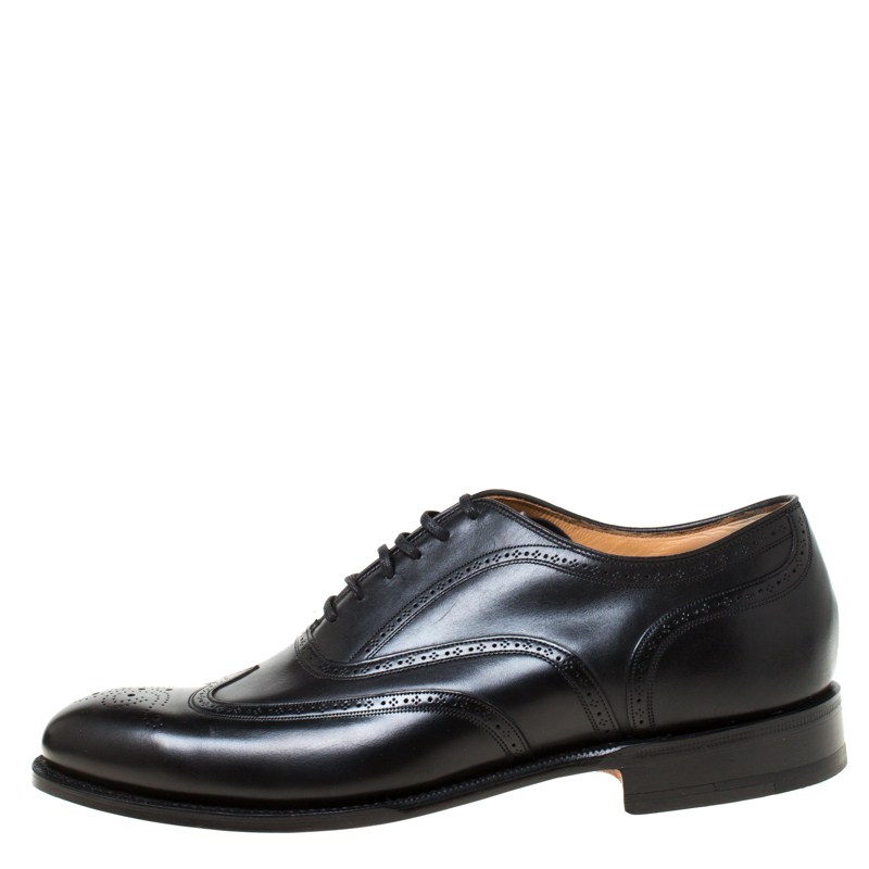 

Church's Black Leather Chetwynd Brogue Lace-Up Oxfords Size