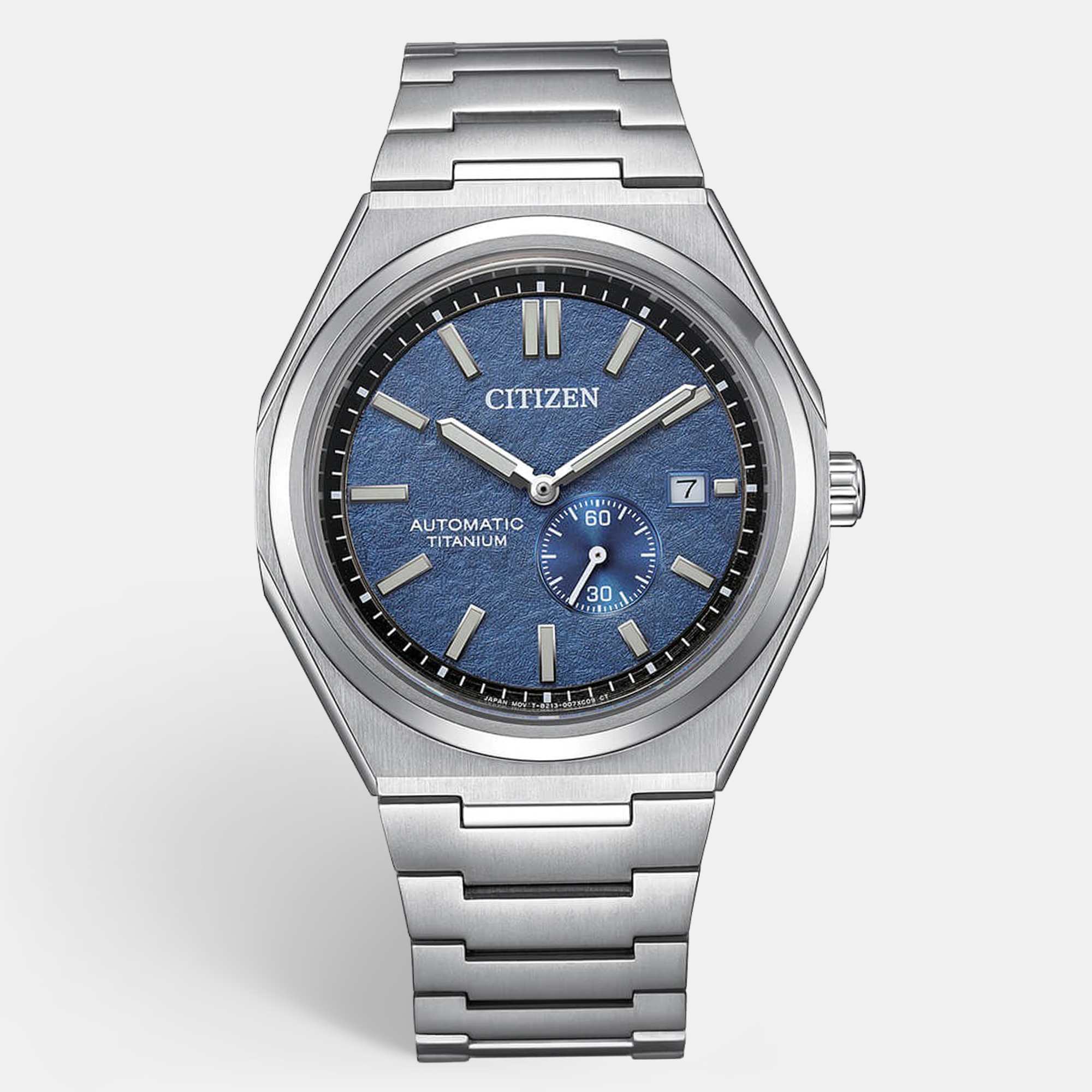 Pre-owned Citizen Zenshin Nj0180-80l Blue Dial Duratect / Super Titanium Men's Wristwatch 40.50 Mm In Grey