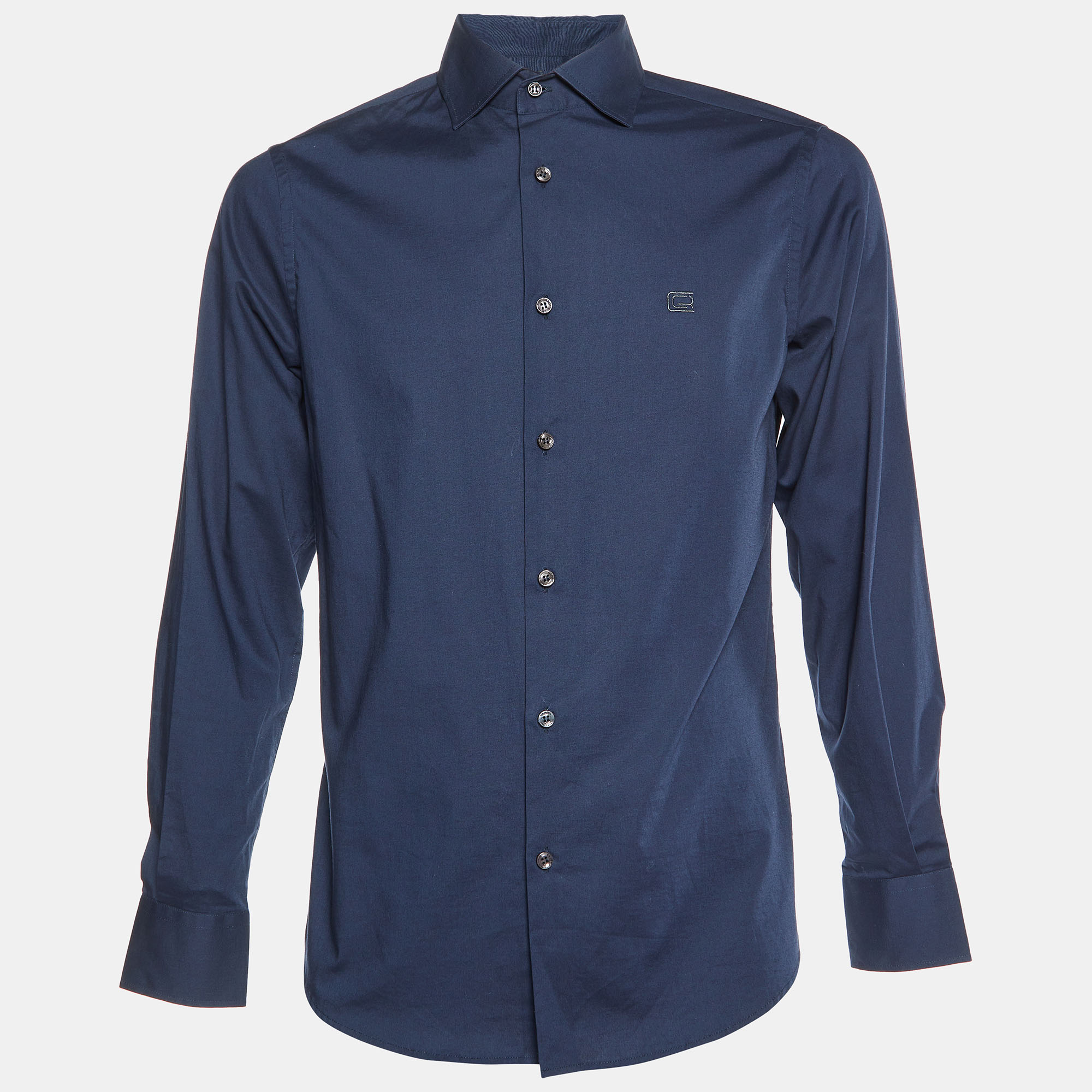 Pre-owned Class By Roberto Cavalli Navy Blue Buttoned Up Shirt M