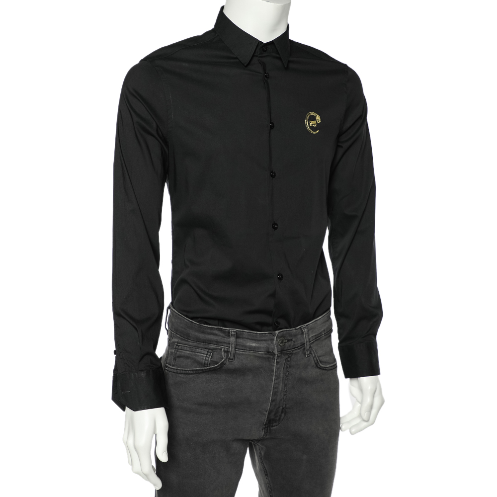 

Class by Roberto Cavalli Black Cotton Blend Button Front Shirt