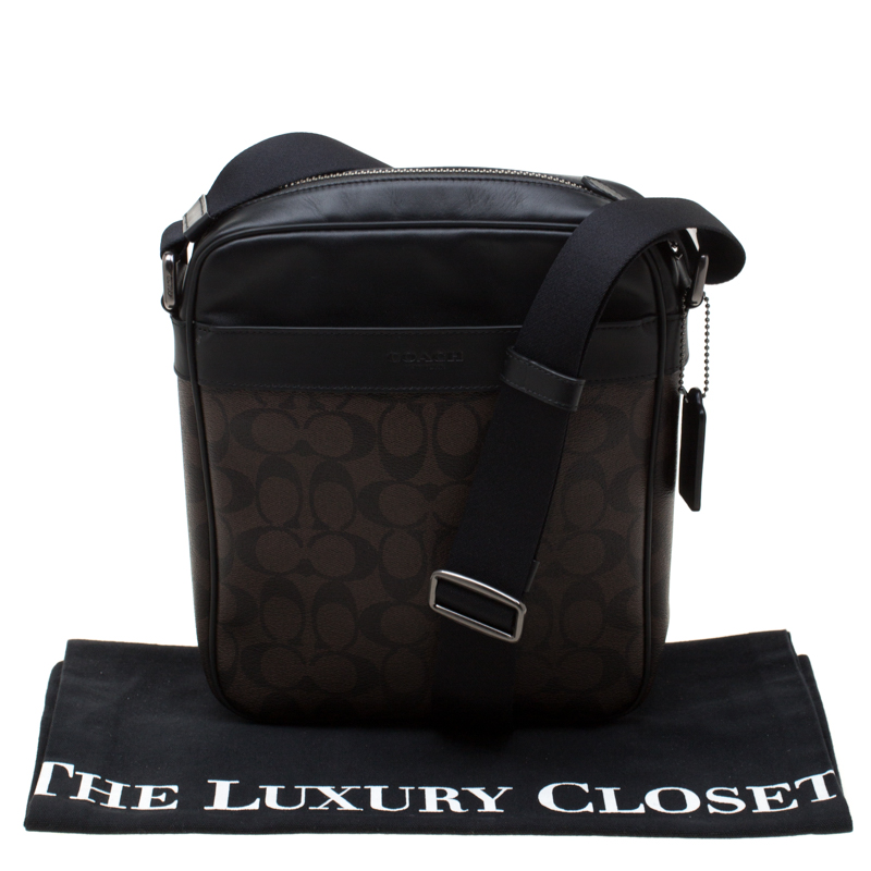 Coach Black Signature Embossed Leather Flight Messenger Bag Coach | The  Luxury Closet