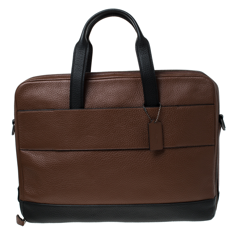 coach brown leather briefcase