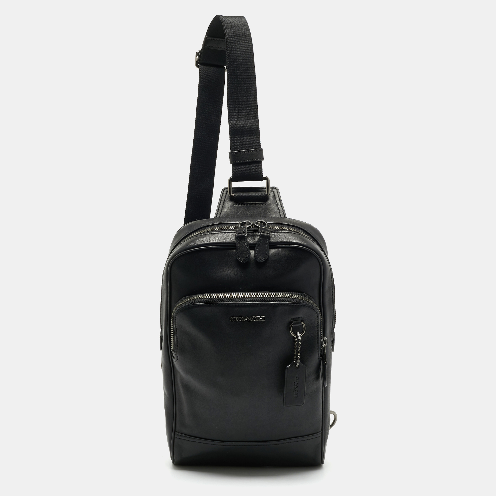 

Coach Black Leather Graham Pack Bag