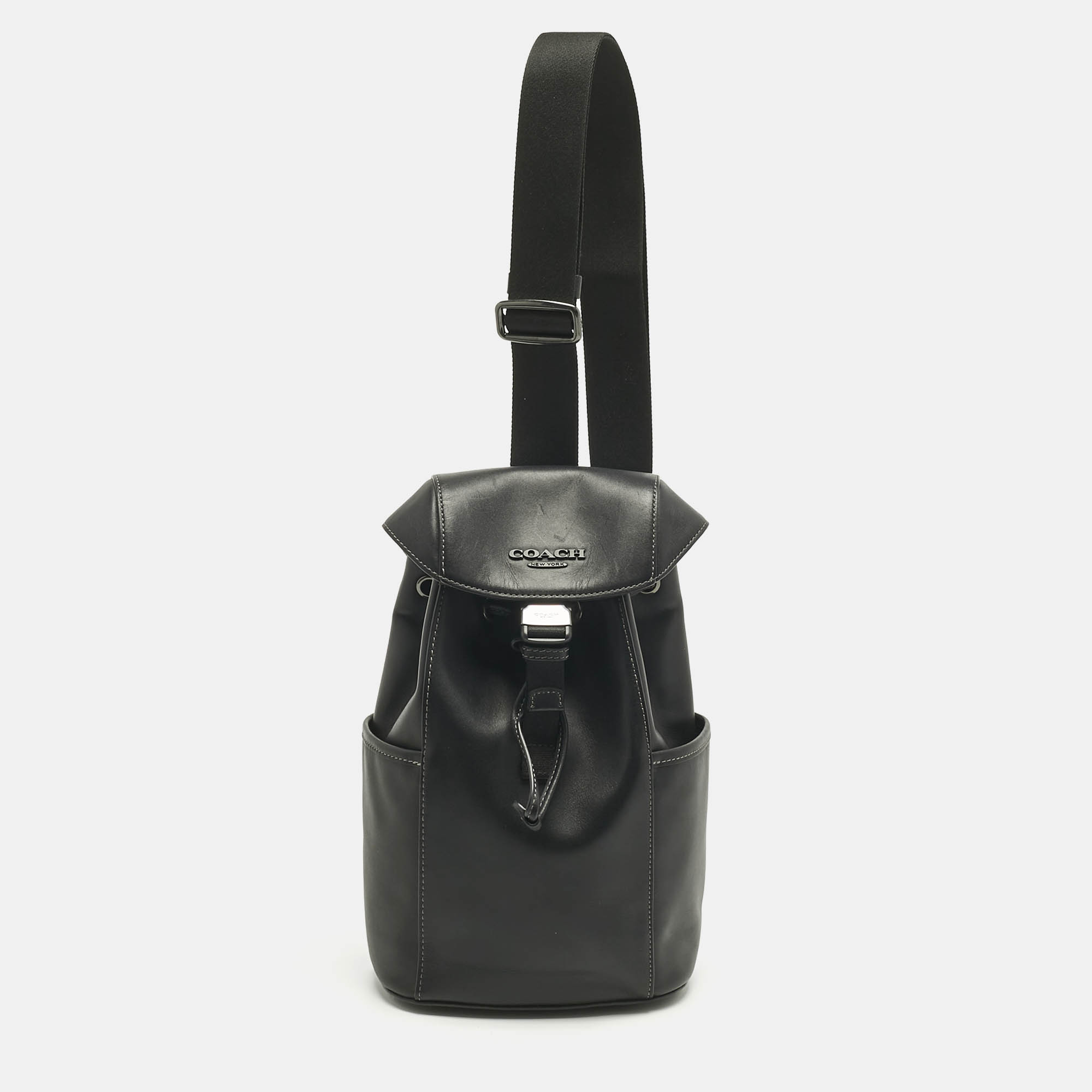 

Coach Black Leather Racer Pack Bag