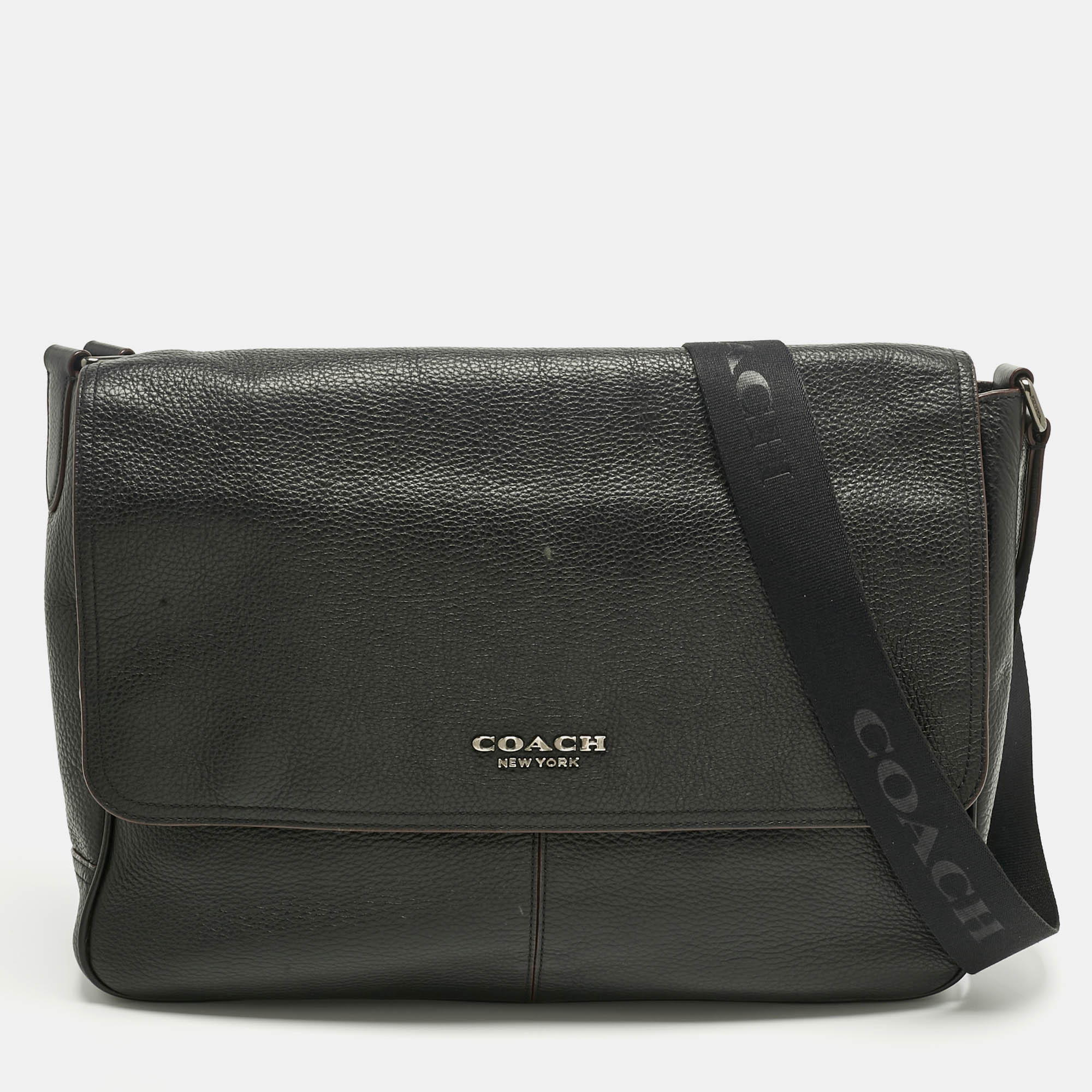

Coach Black Leather Metropolitan Soft Courier Messenger Bag