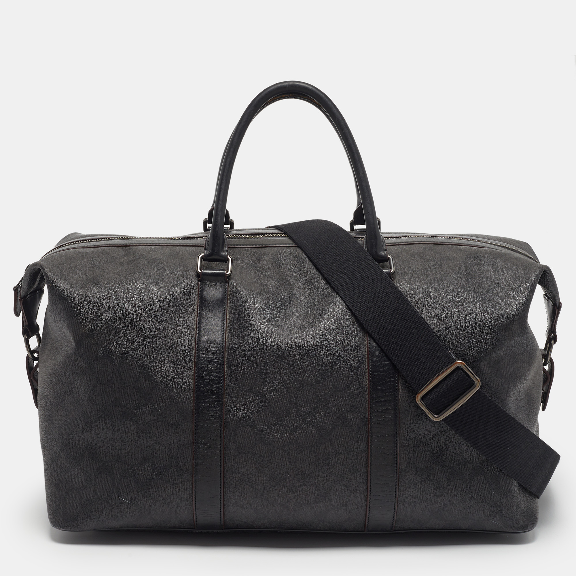 

Coach Voyager 52 Black Signature Coated Canvas and Leather Bag