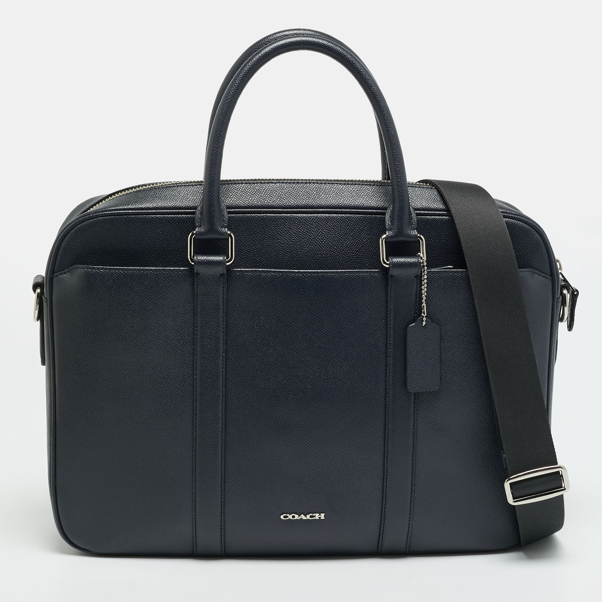 

Coach Perry Slim Navy Blue Leather Laptop Bag