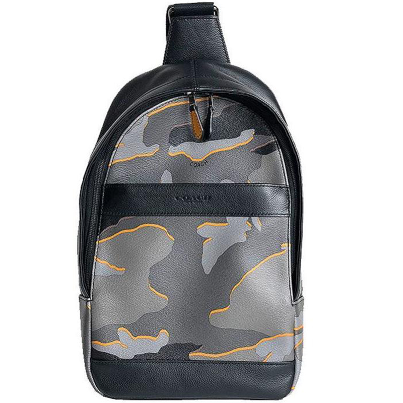 coach camo leather backpack