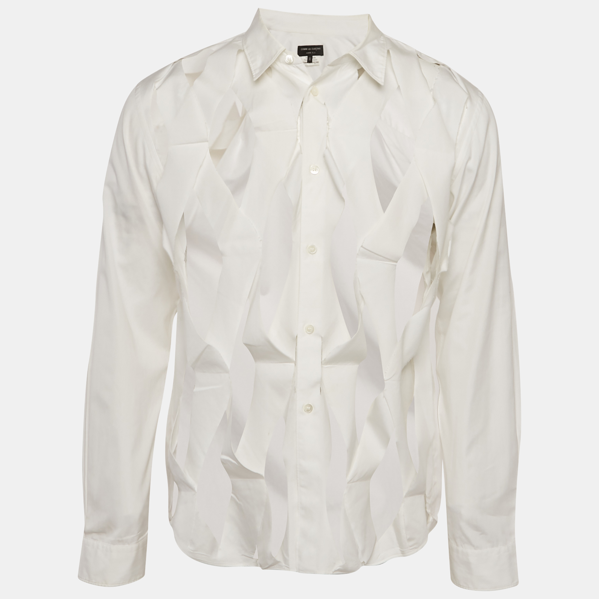 

Comme des Garcons White Cotton Frilled Shirt M