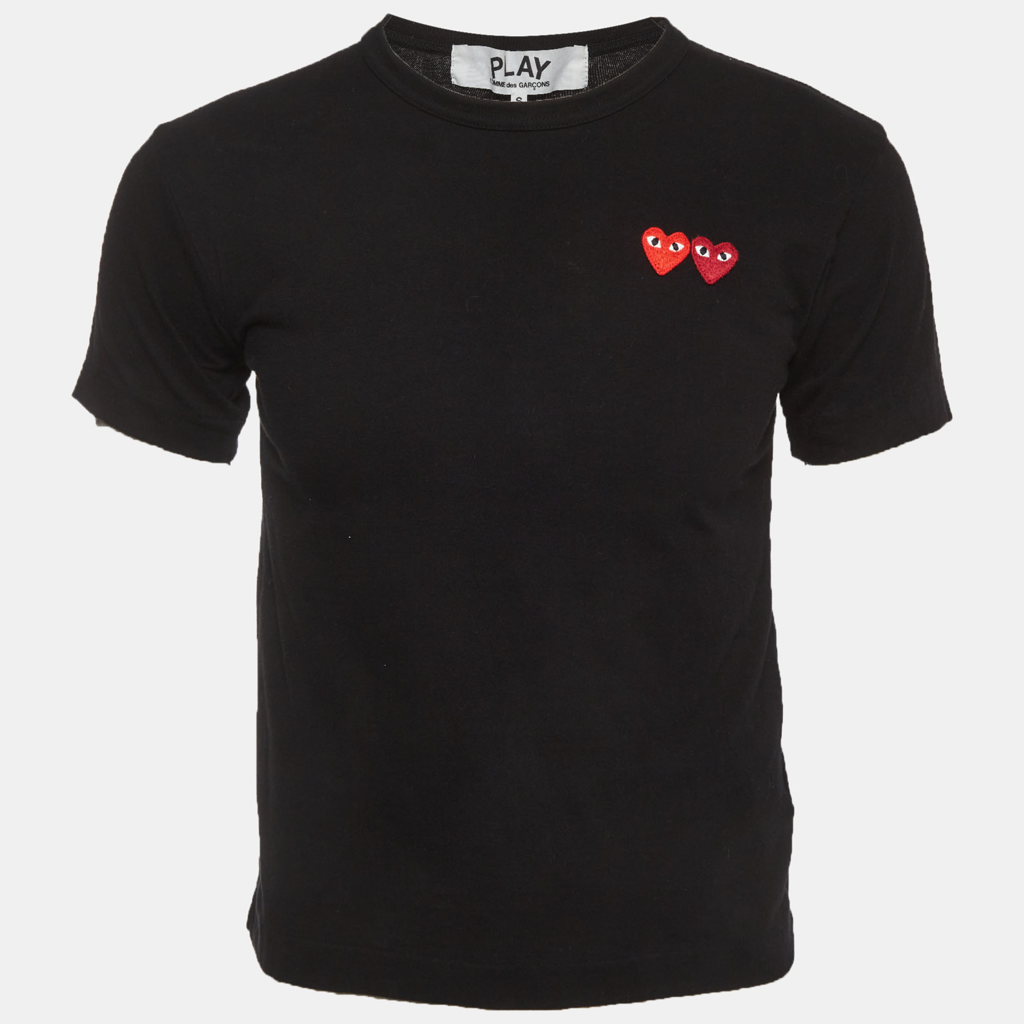 

Comme des Garcons Play Black Jersey Heart Embroidered T-Shirt