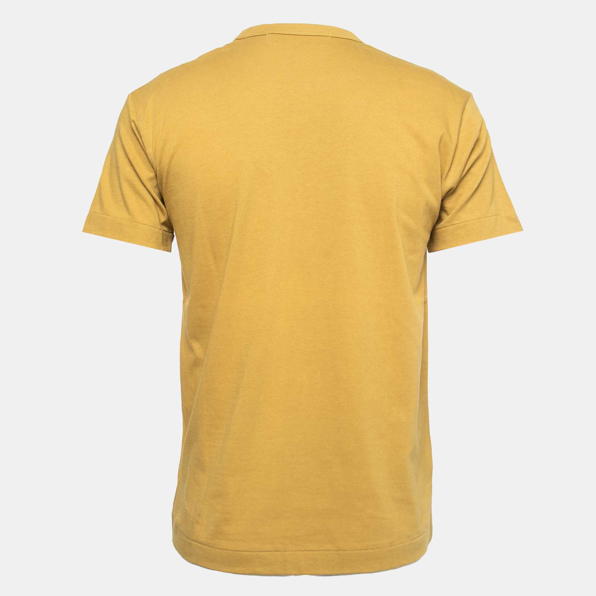 

Comme des Garcons Play Ochre Heart Patch Cotton Crew Neck T-Shirt, Yellow