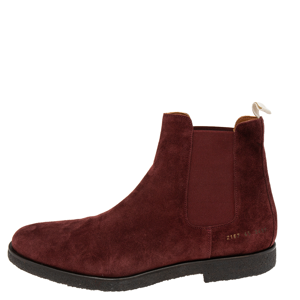 

Common Project Burgundy Suede Chelsea Boots Size