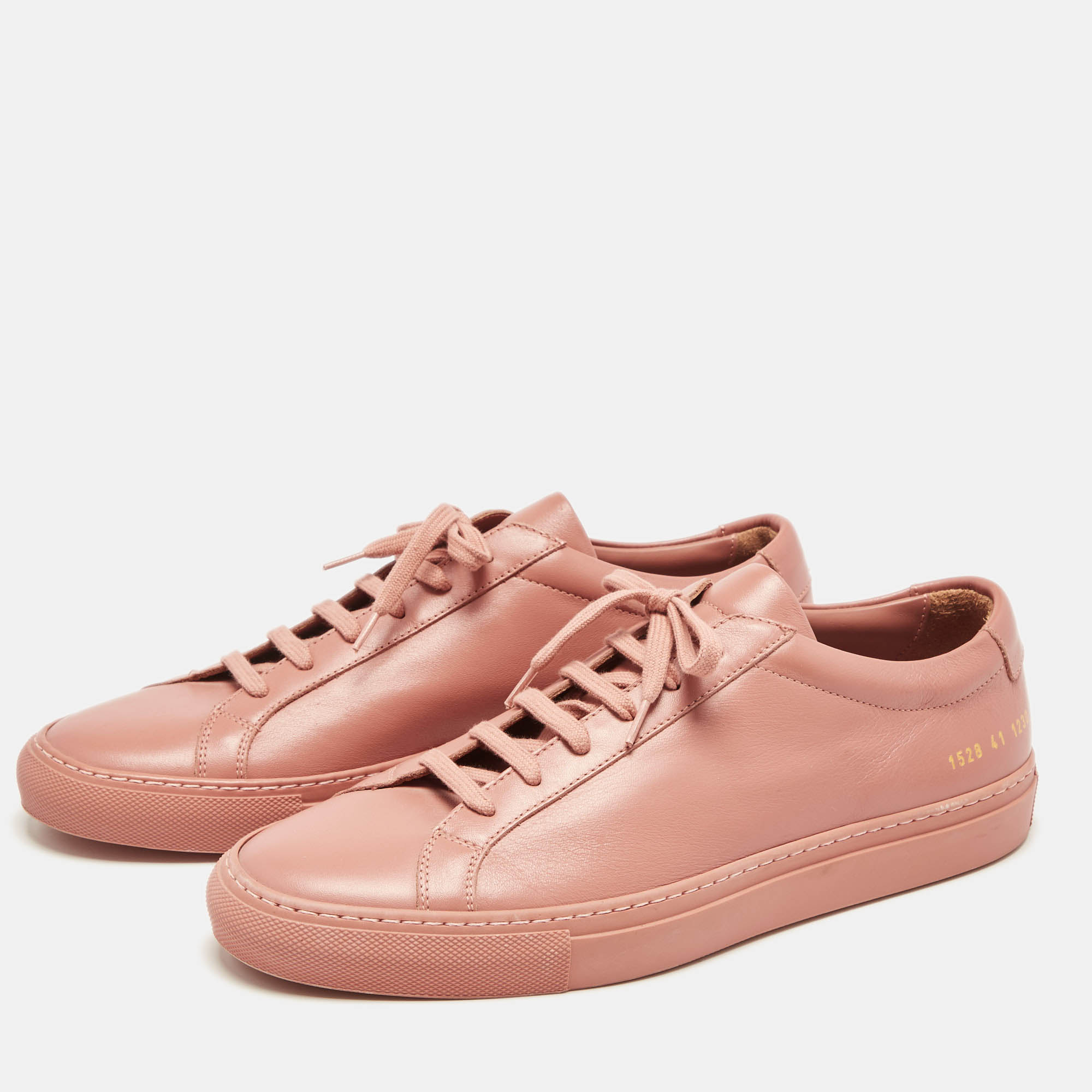 

Common Projects Pink Leather Achilles Low Top Sneakers Size